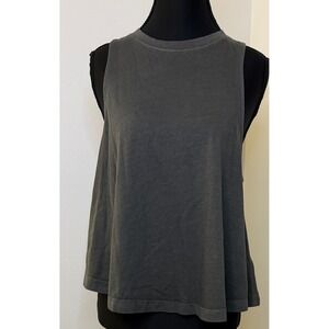 We The Free Free People Charcoal Grey Organic Cotton Tank Top XS